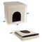 Pet Adobe Pet House Ottoman with Collapsible Multipurpose Bed and Footrest for Cat/Small Dogs (Microsuede Tan) 676140QYP - alternate 2